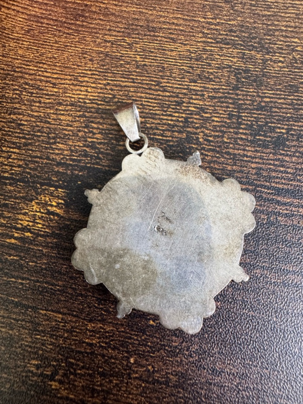 Green Moss Agate Round Pendant Sterling Silver 925 - Picture 4 of 9